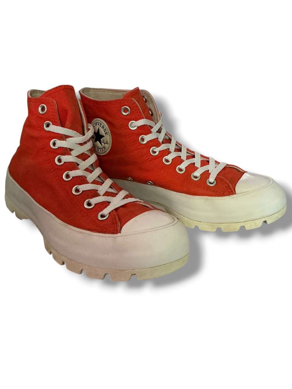 Converse High Top Platform Sneakers - Orange with White - Picture 12 of 12
